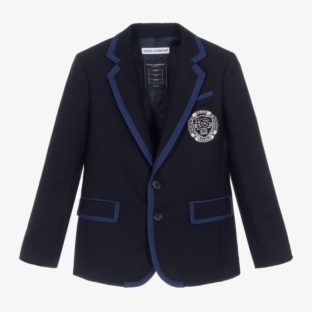 Dolce & Gabbana - Boys Blue Wool Blazer | Childrensalon