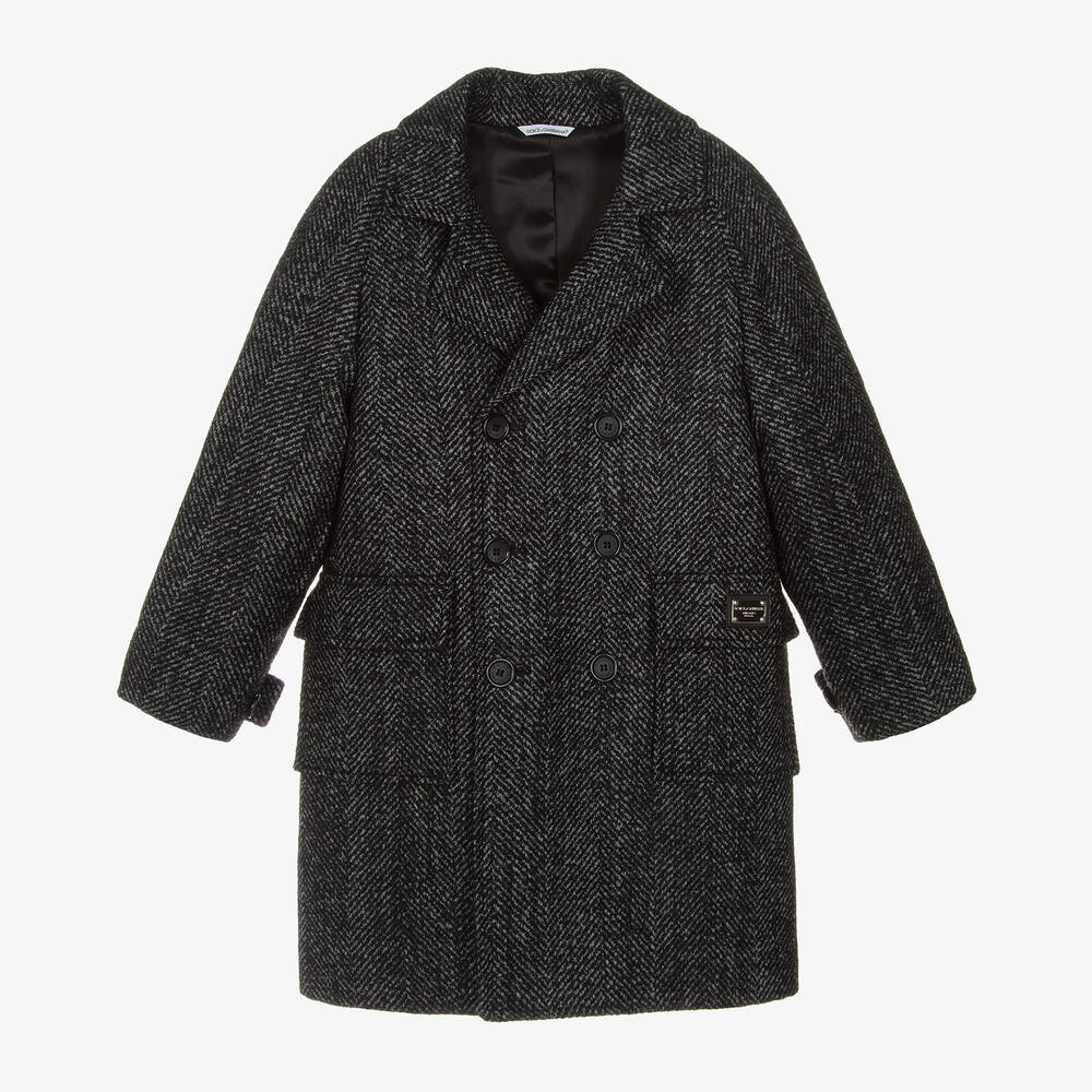 Dolce & Gabbana - Boys Grey Wool Coat | Childrensalon