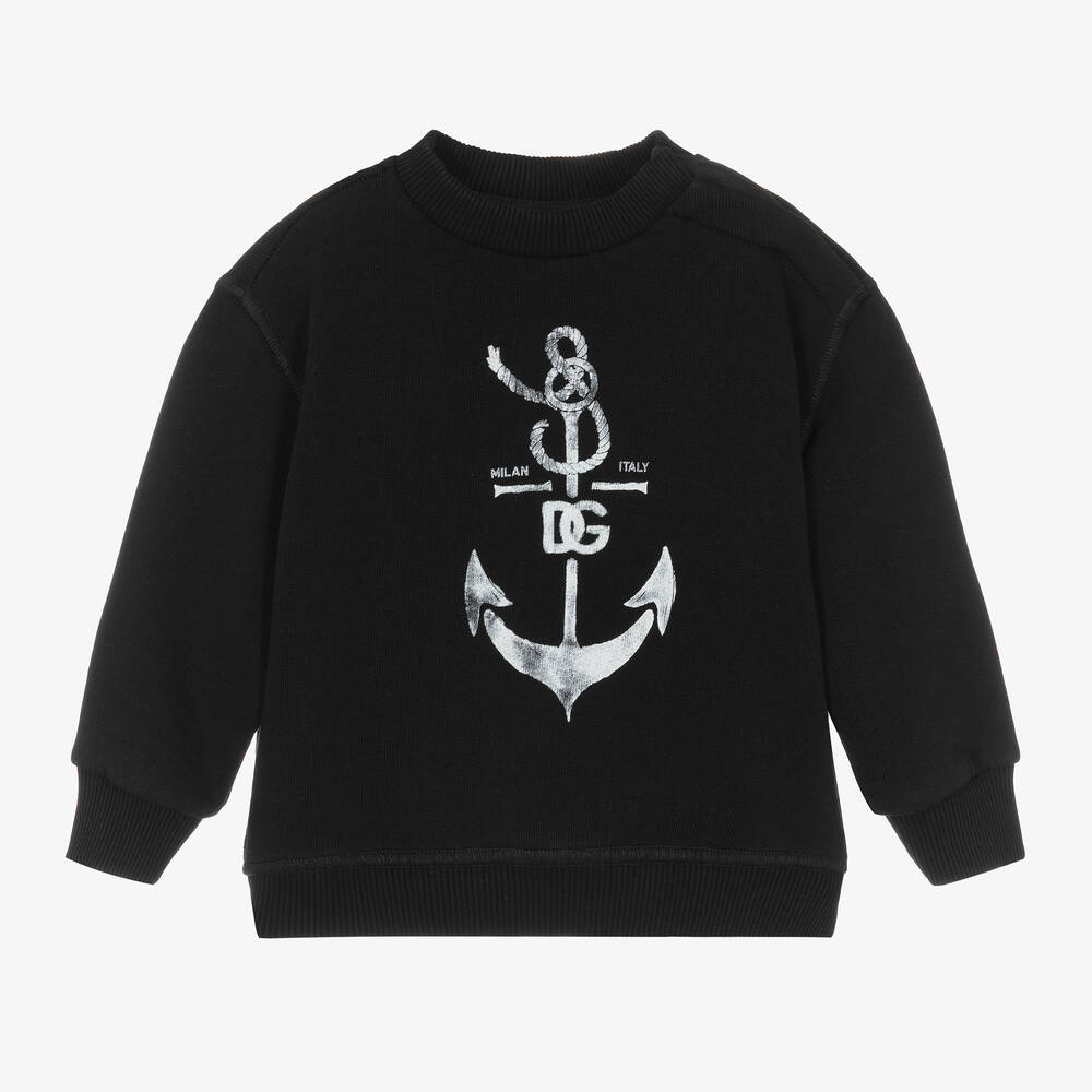 Dolce & Gabbana - Boys Navy Blue Cotton Sweatshirt | Childrensalon