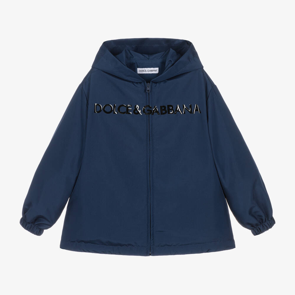 Dolce & Gabbana Kids' Boys Navy Blue Hooded Jacket
