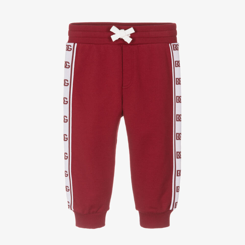 Dolce & Gabbana Babies' Boys Red Cotton Jersey Joggers