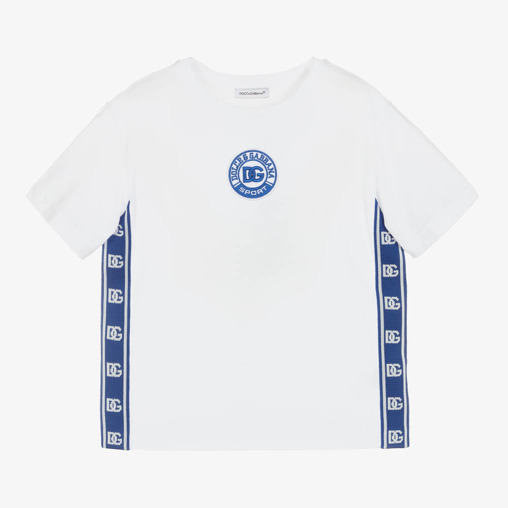 Dolce & Gabbana - T-shirt bleu et blanc garçon | Childrensalon
