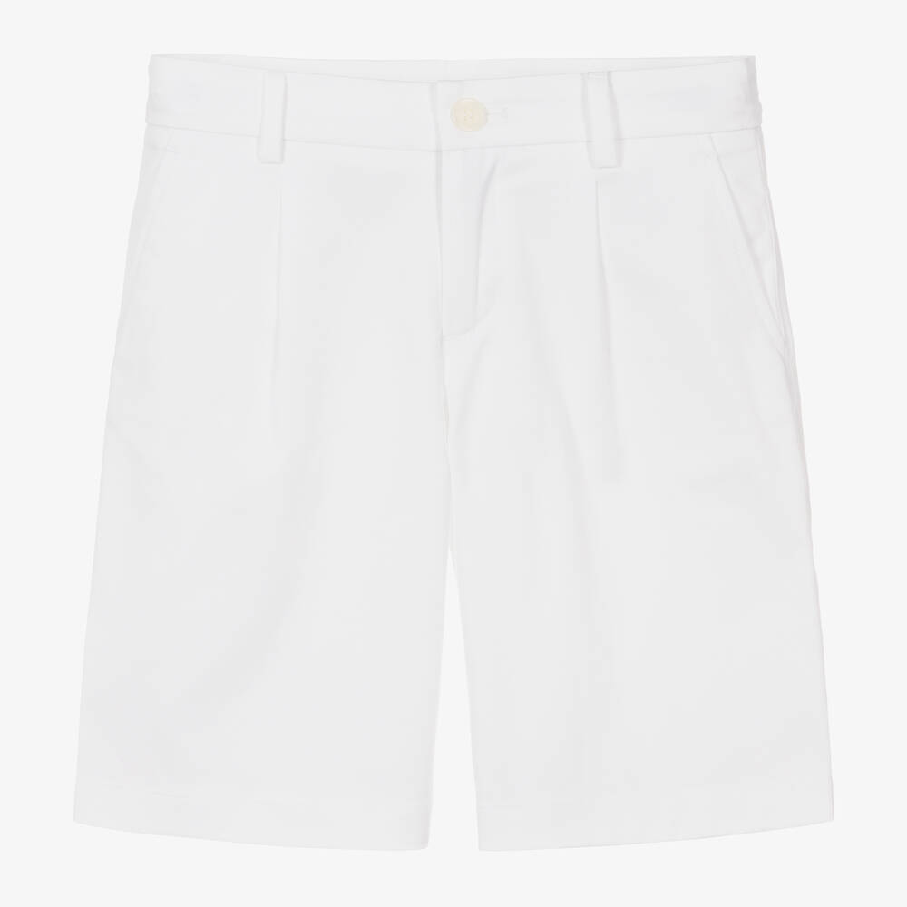 Dolce & Gabbana - Boys White Cotton Bermuda Shorts | Childrensalon