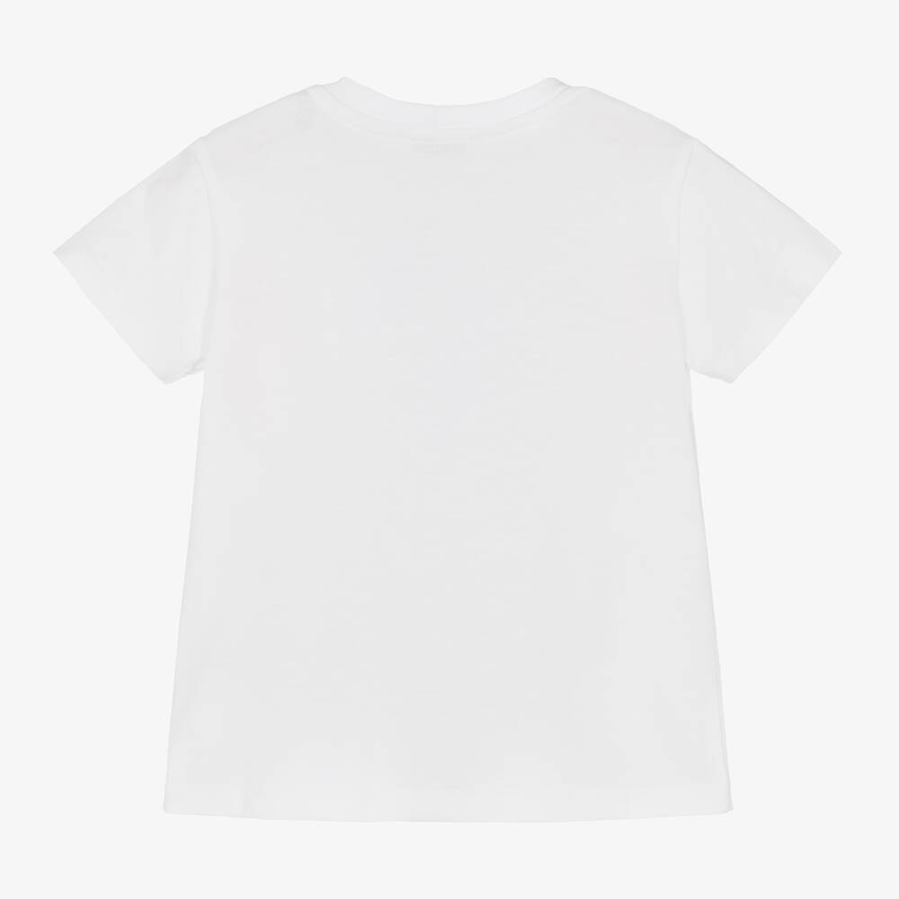 Dolce & Gabbana - Boys White Cotton Palm Tree T-Shirt | Childrensalon