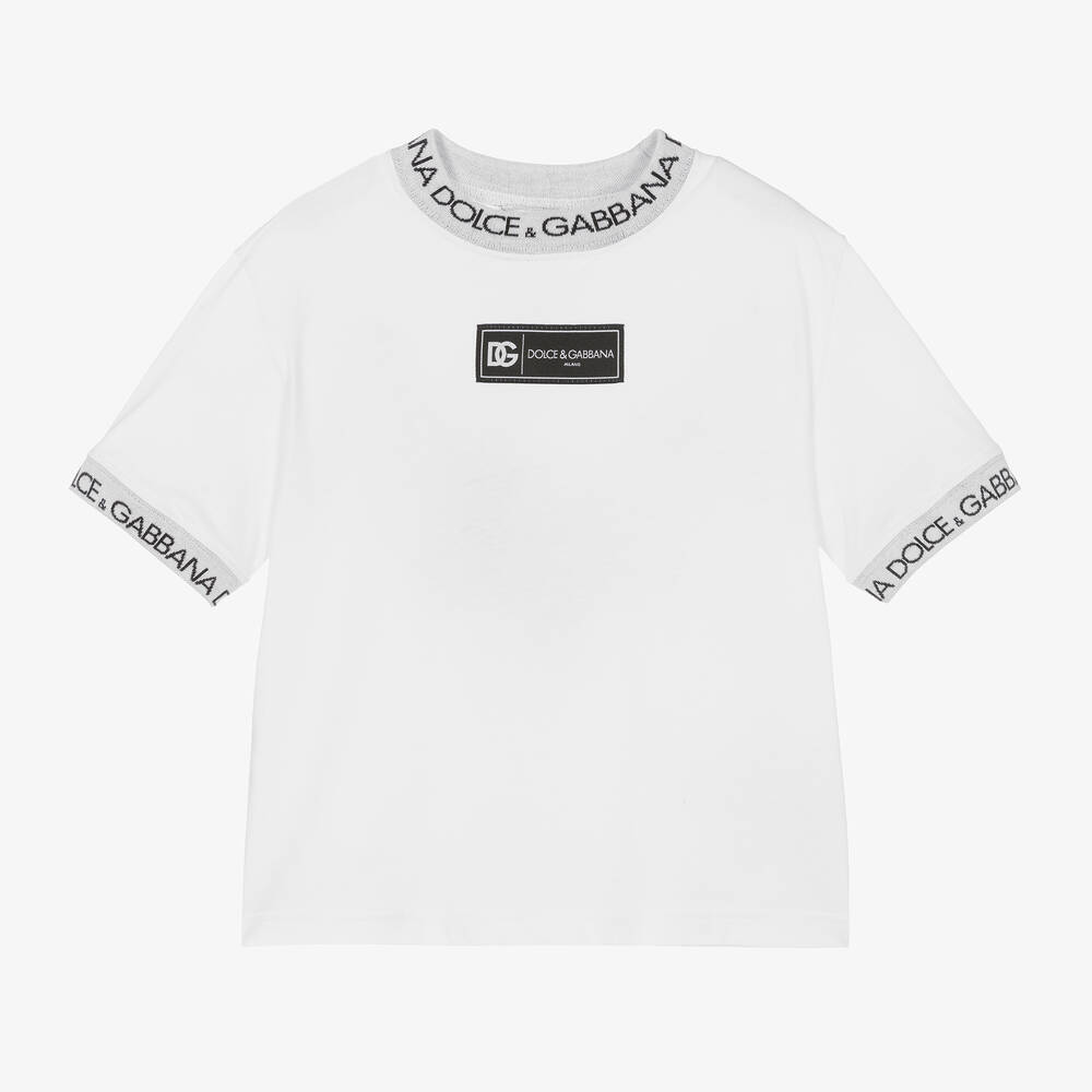 Dolce & Gabbana - T-shirt blanc en coton garçon | Childrensalon