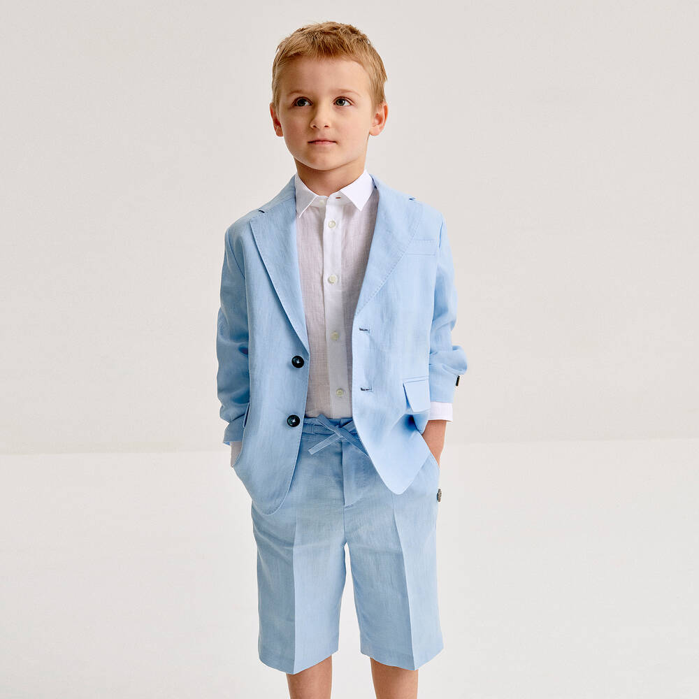 Dolce & Gabbana - Boys White Linen DG Logo Shirt | Childrensalon