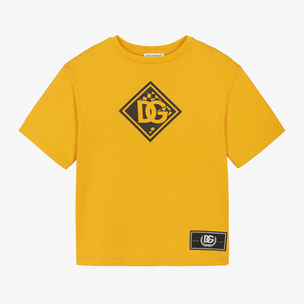 Dolce & Gabbana - Boys Yellow Cotton T-Shirt | Childrensalon