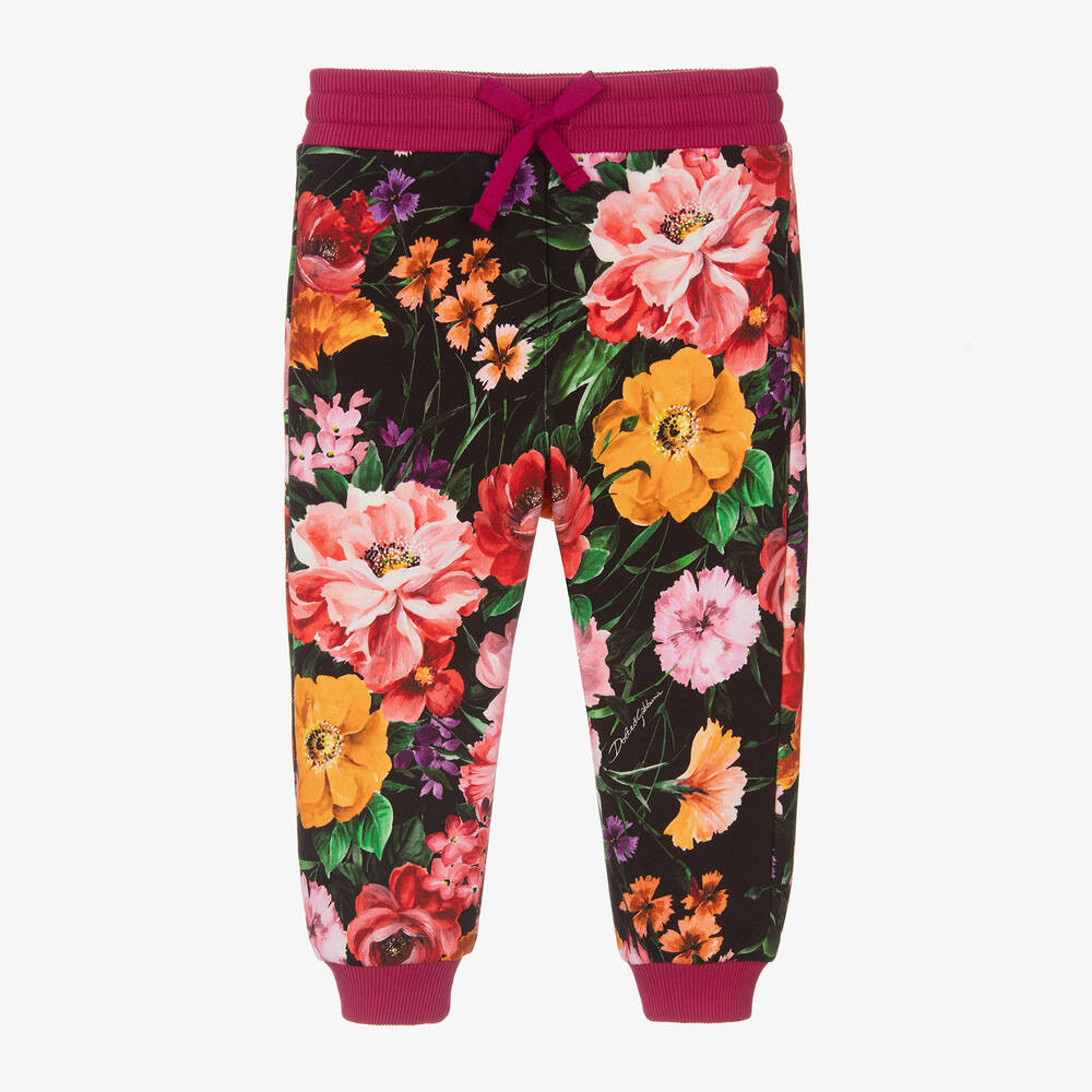 Dolce & Gabbana - Girls Black Cotton Joggers | Childrensalon