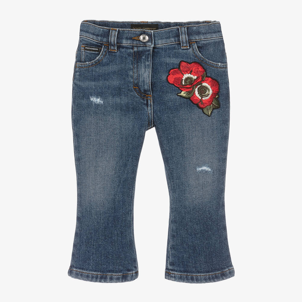 Dolce & Gabbana - Girls Blue Denim Poppy Jeans | Childrensalon