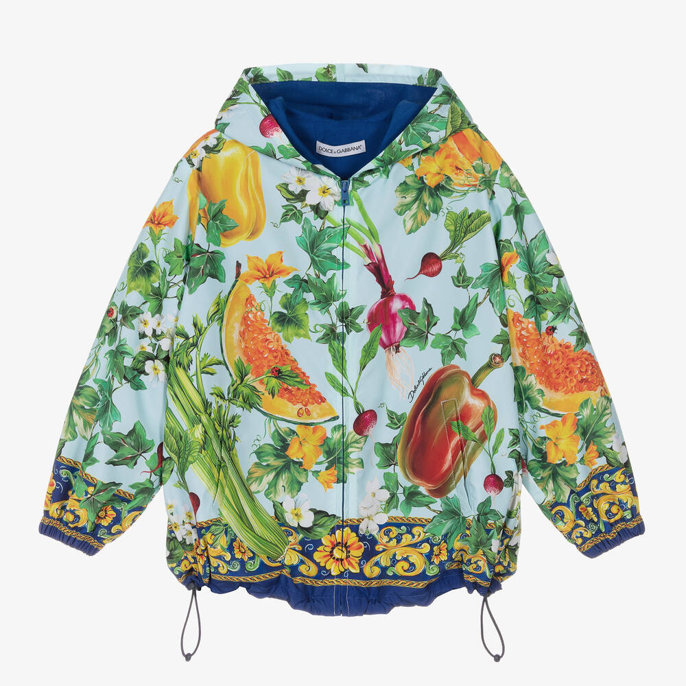 Dolce & Gabbana - Girls Blue Farmer Print Jacket | Childrensalon