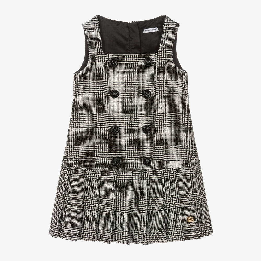 Dolce & Gabbana - Girls Grey Wool Pinafore Dress | Childrensalon