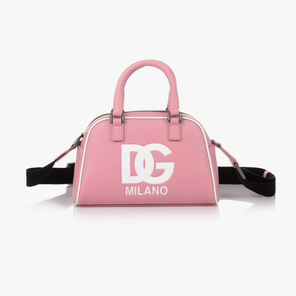 Dolce & Gabbana - Girls Pink Bowling Style Shoulder Bag (18cm) | Childrensalon