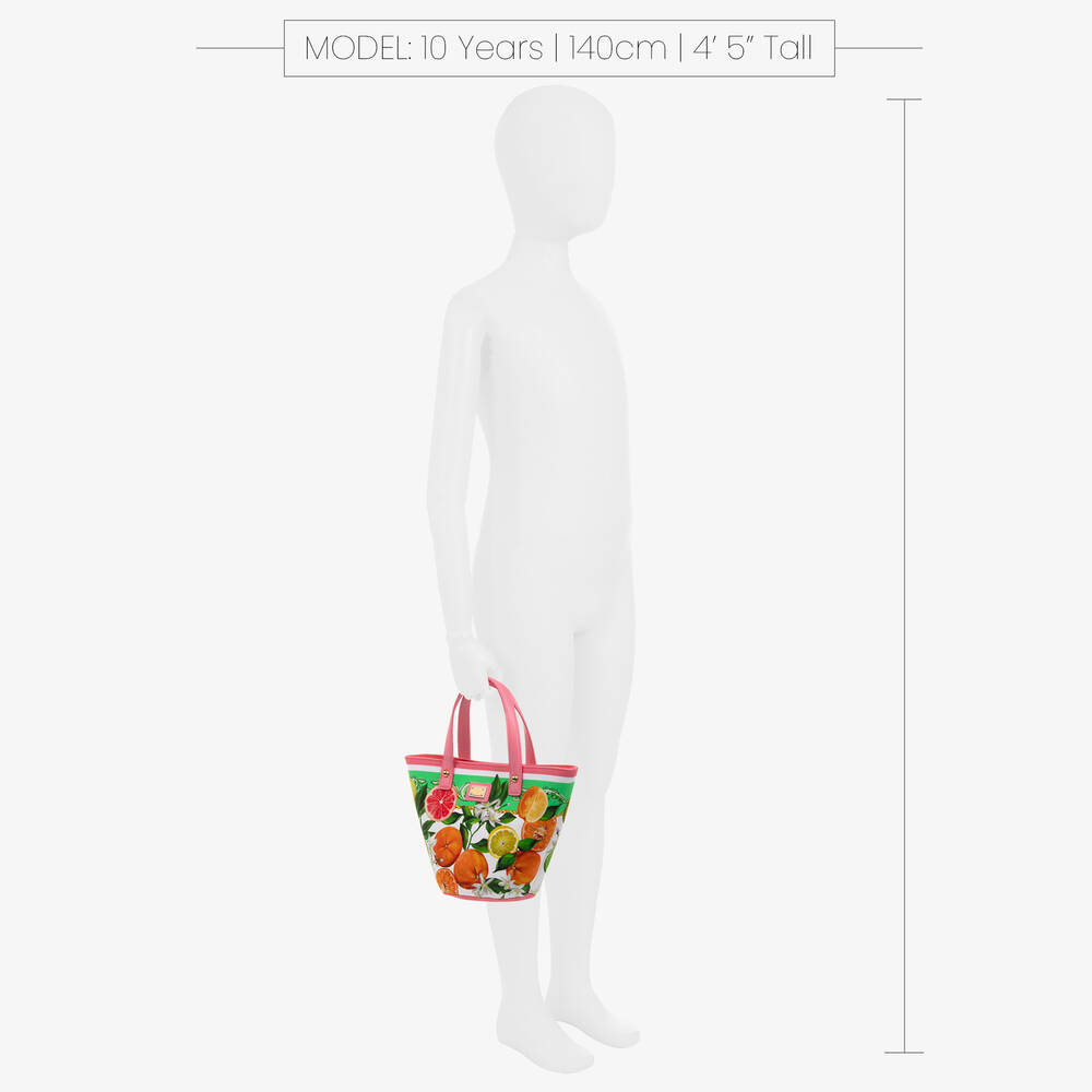 Dolce & Gabbana Girls Pink Citrus Print Handbag (25cm)