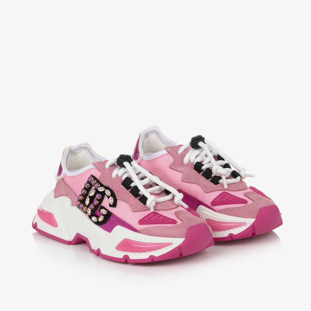 Dolce & Gabbana - Girls Pink Daymaster Trainers | Childrensalon