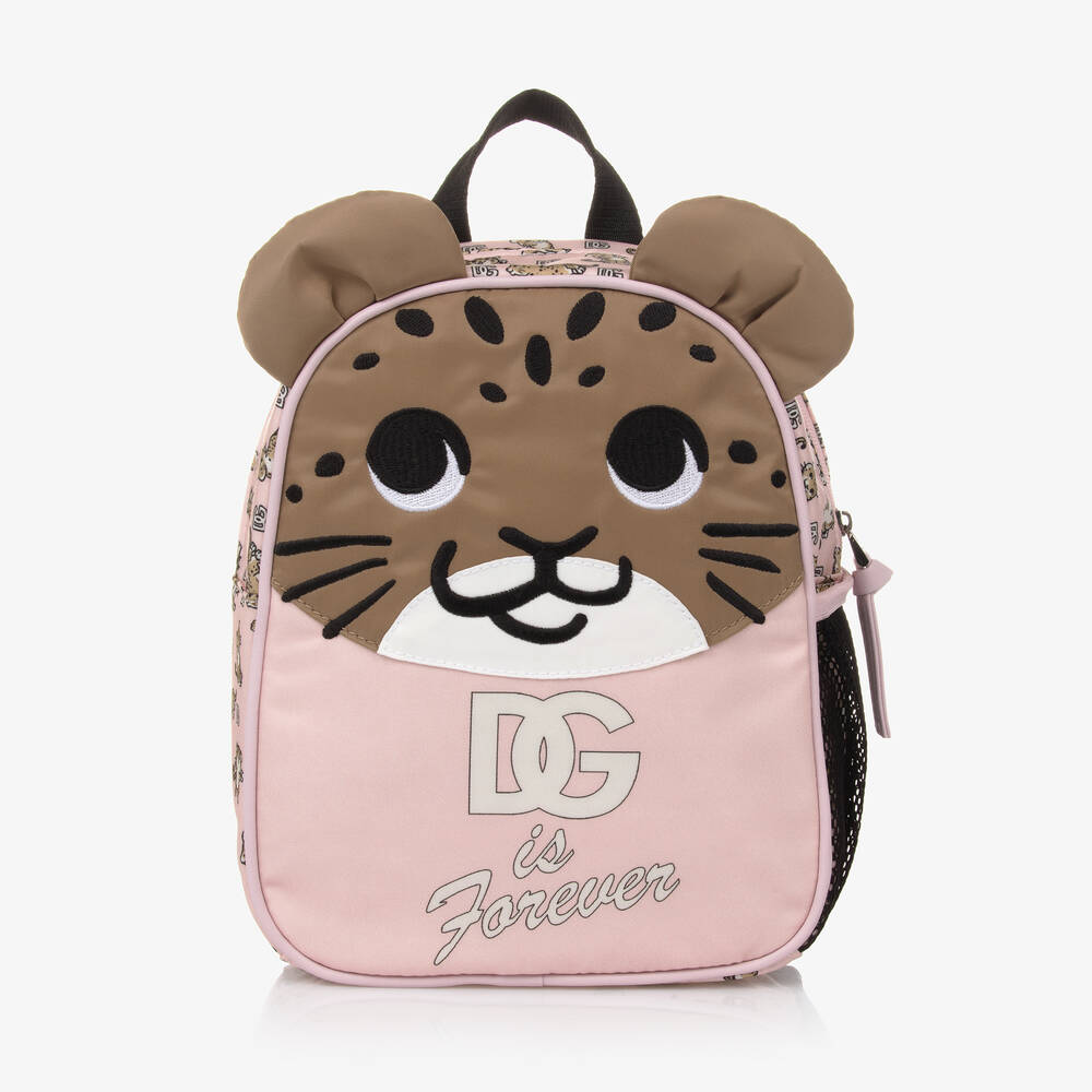 Dolce & Gabbana - Girls Pink Leopard DG Mini Backpack (22cm) | Childrensalon