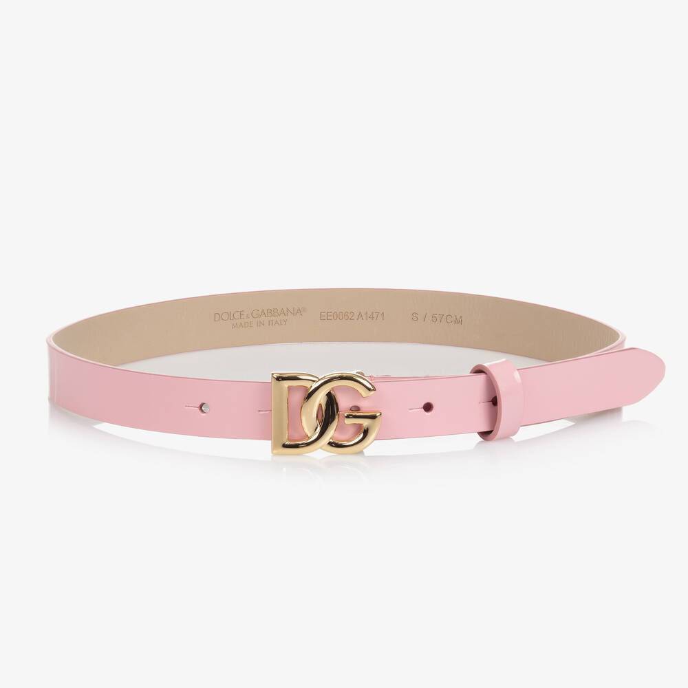 Dolce & Gabbana - Girls Pink Patent Leather Belt | Childrensalon