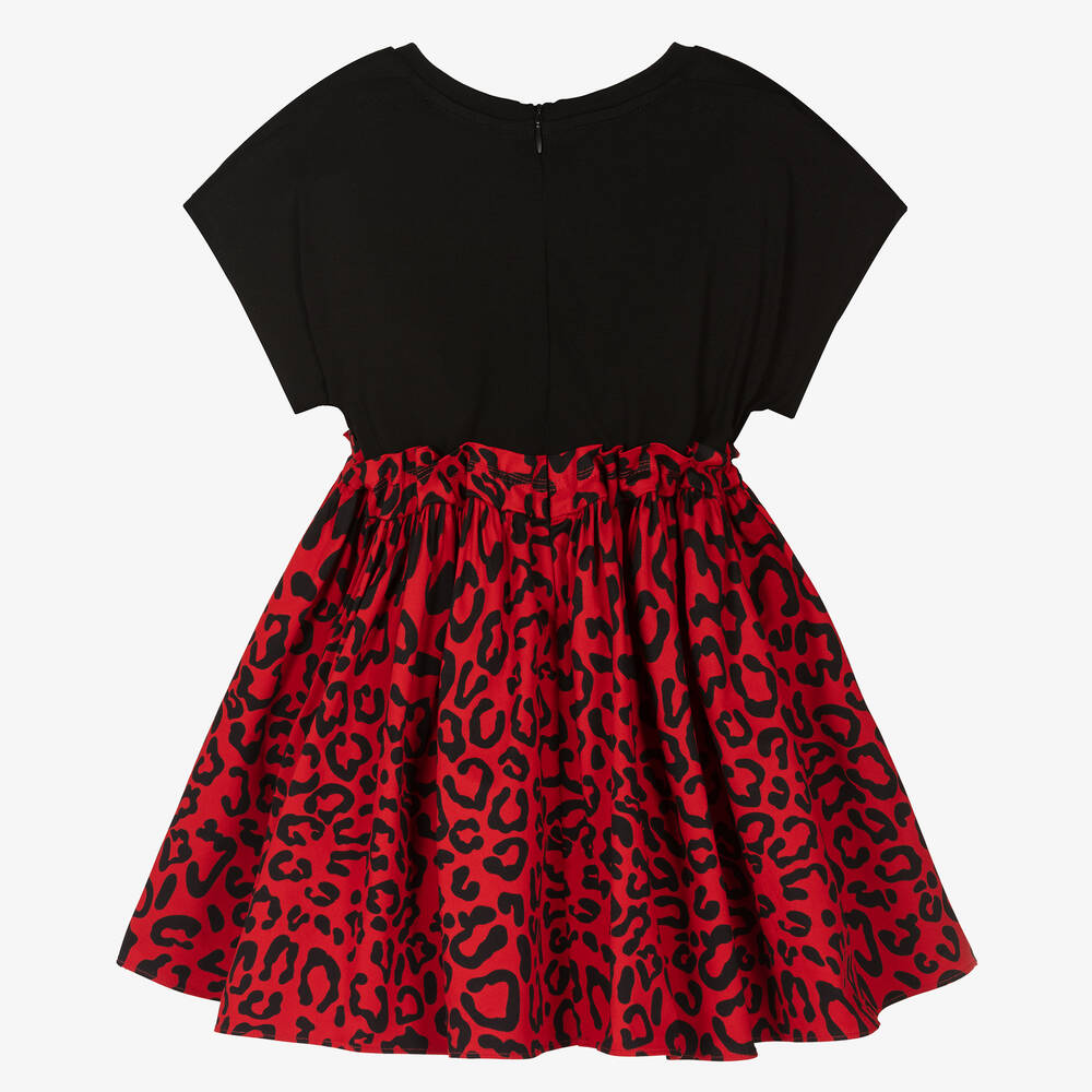 Dolce & Gabbana - Girls Red & Black Leo Dress | Childrensalon