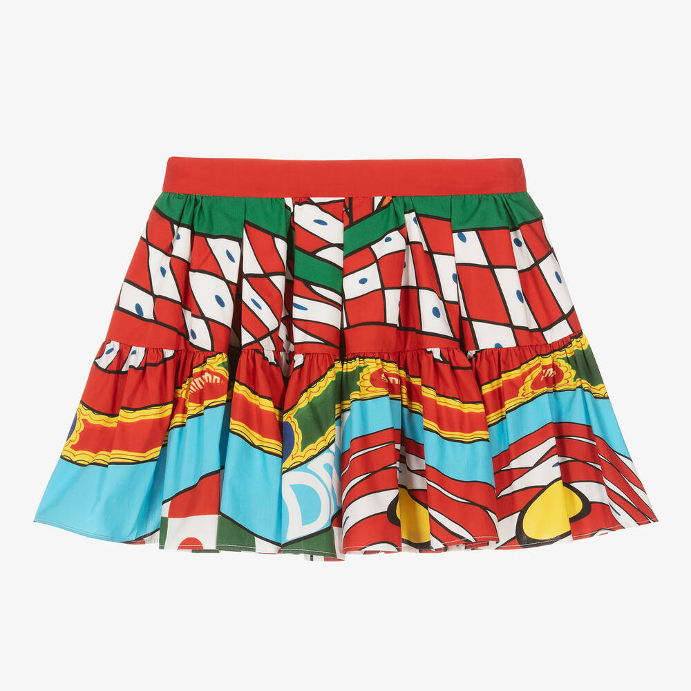 Dolce & Gabbana Kids' Girls Red Cotton Carretto Skirt