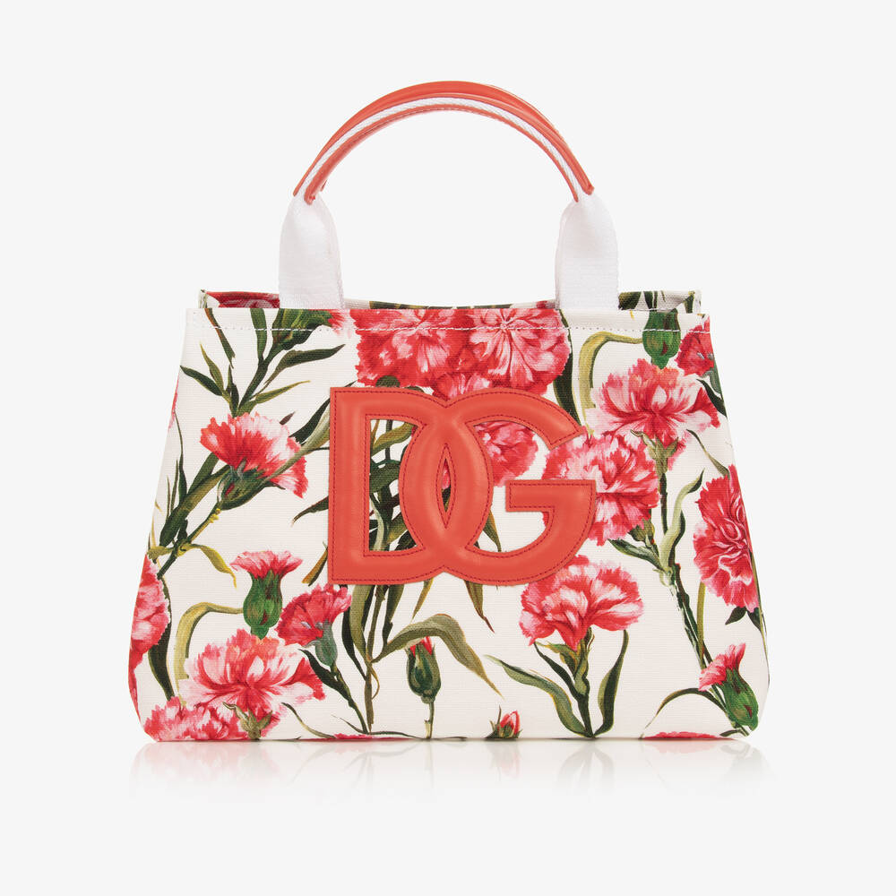 Dolce & Gabbana - Girls White Carnation Handbag (27cm) | Childrensalon
