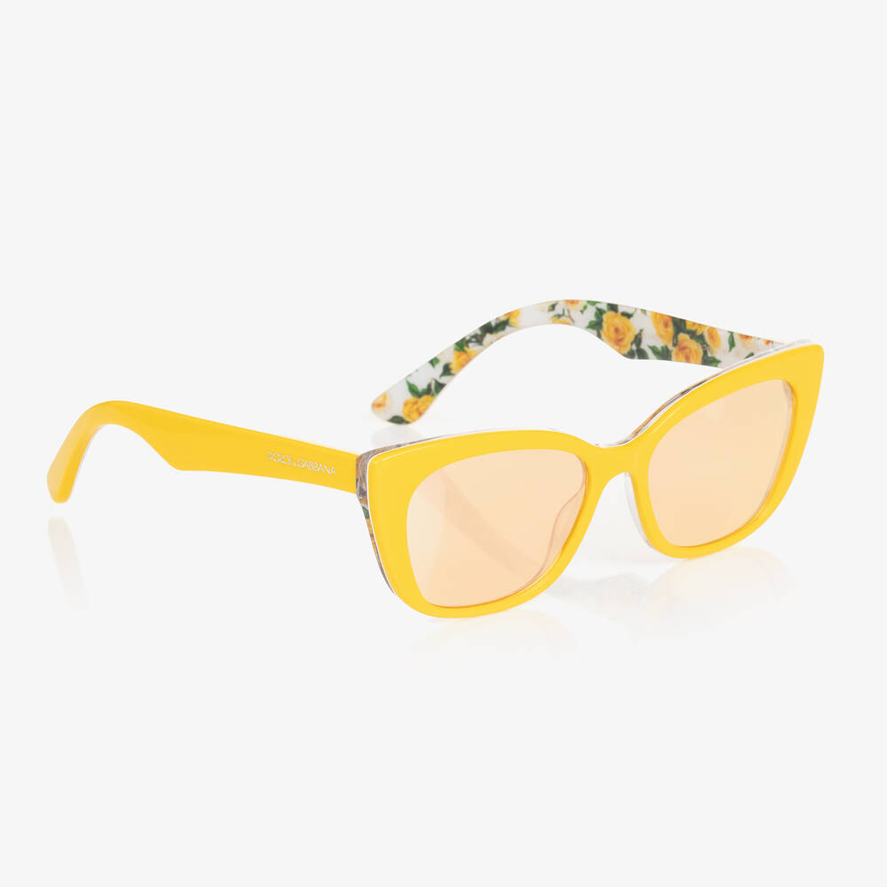 Dolce & Gabbana - نظارات شمسية لون أصفر فاقع للبنات | Childrensalon