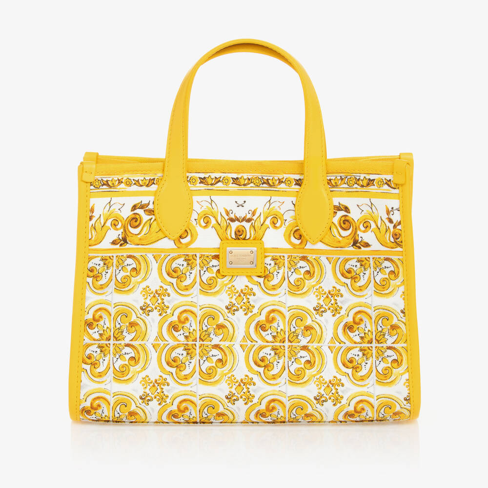 Dolce & Gabbana Kids' Girls Yellow Majolica Handbag (25cm)