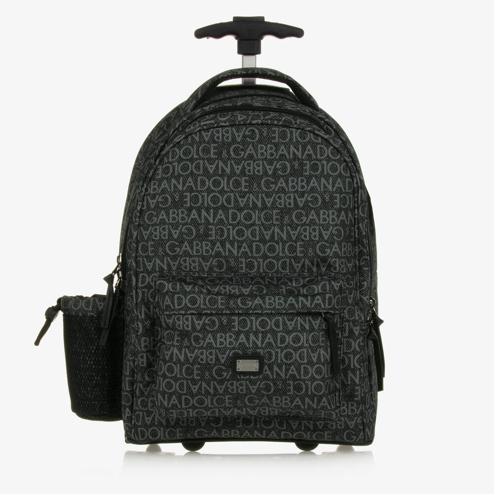 Dolce & Gabbana Kids' Grey Jacquard Trolley Backpack (41cm)
