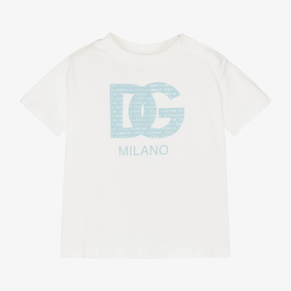 Dolce & Gabbana - Кремовая хлопковая футболка | Childrensalon