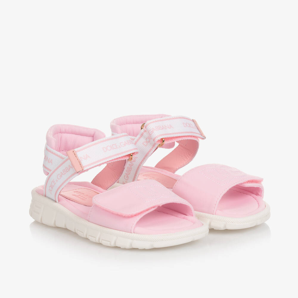 Dolce & Gabbana - Pale Pink Velcro Sandals | Childrensalon