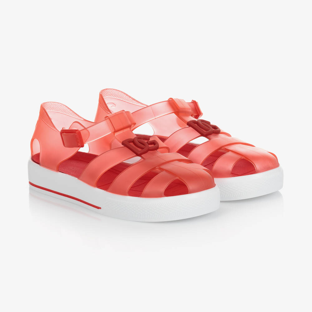 Dolce & Gabbana - Red DG Jelly Shoes | Childrensalon