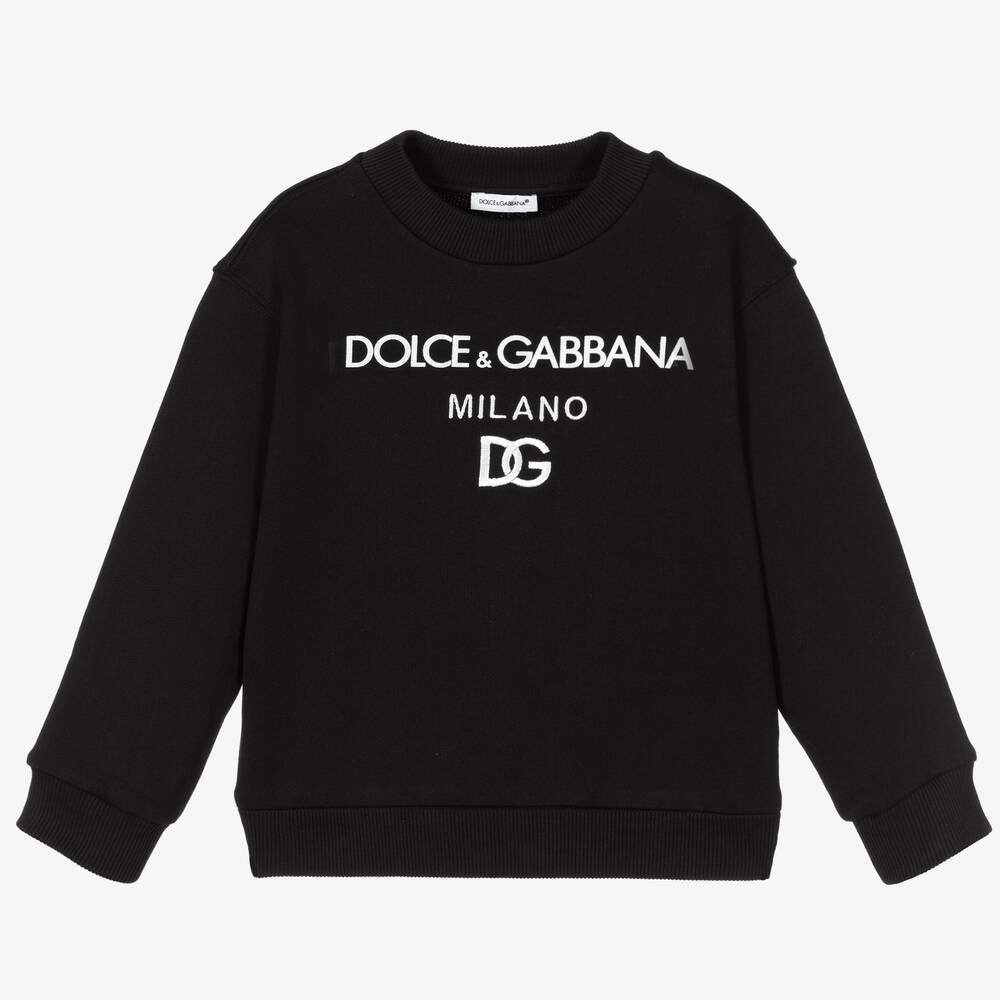 Dolce & Gabbana - سويتشيرت تينز قطن لون أسود | Childrensalon