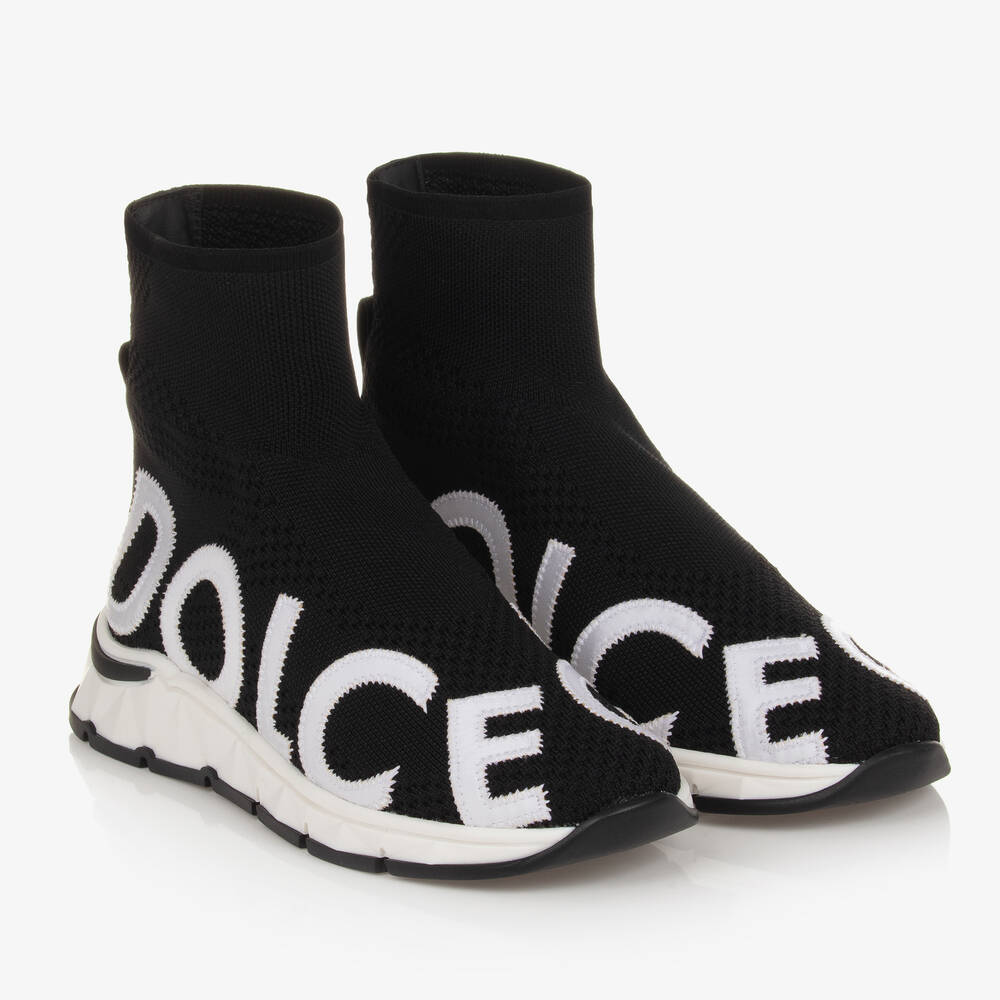 Dolce & Gabbana - Teen Black Sock Trainers | Childrensalon