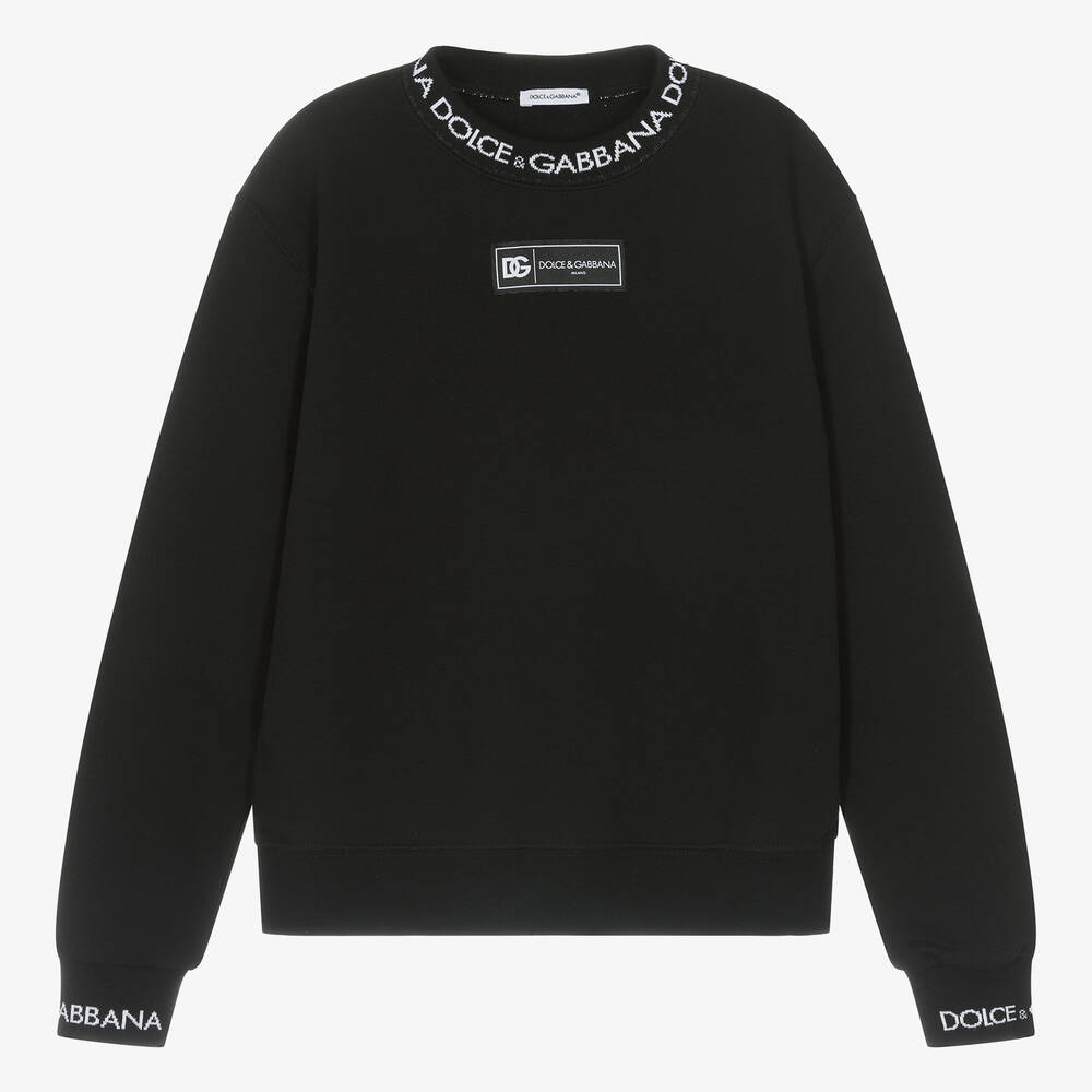 Dolce & Gabbana - Teen Boys Black Cotton Sweatshirt | Childrensalon