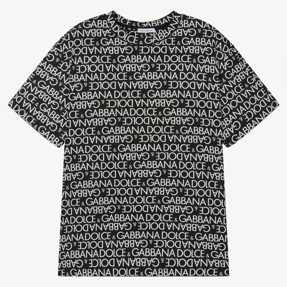 Teen Boys Black Cotton T-Shirt