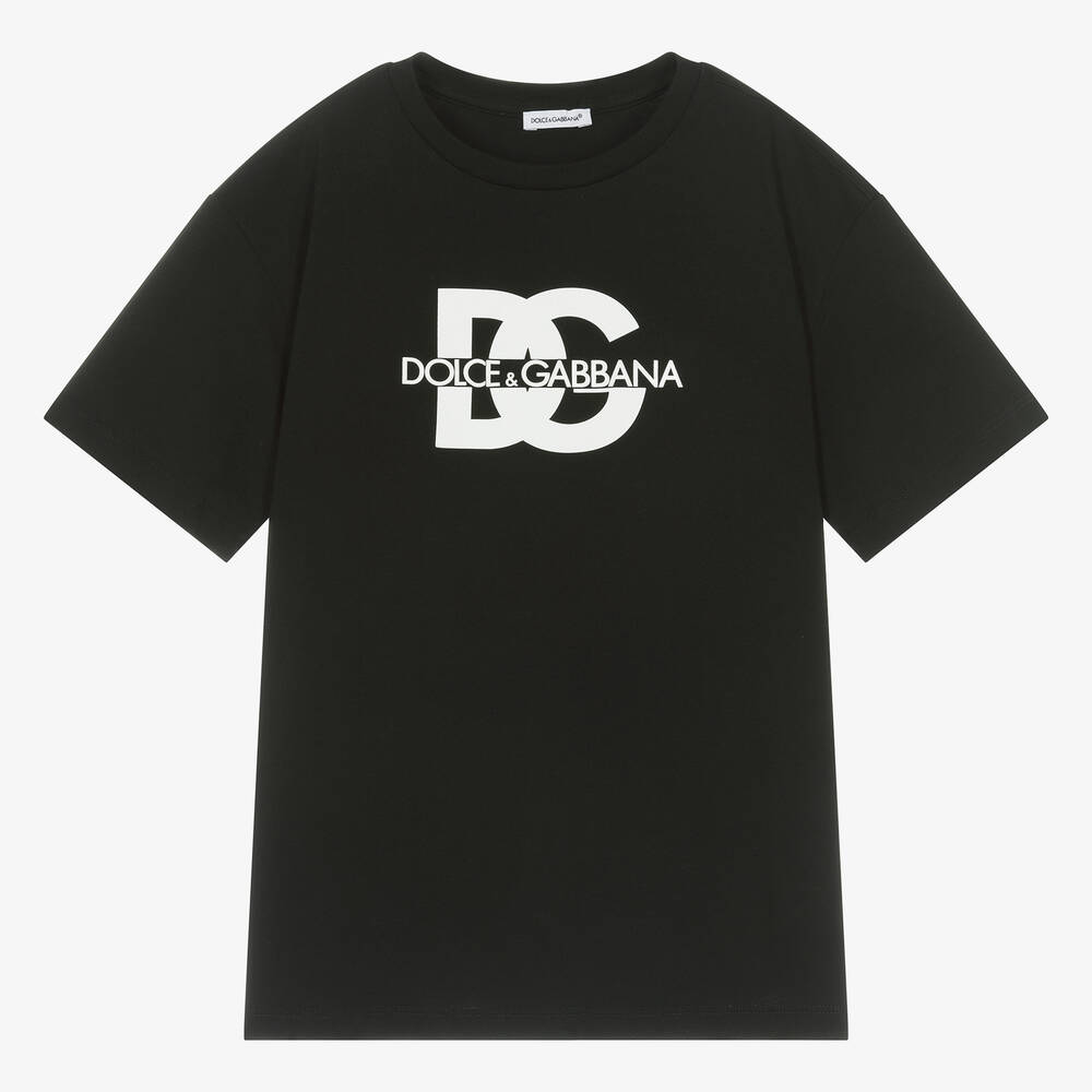 Dolce & Gabbana - Teen Boys Black Cotton T-Shirt | Childrensalon