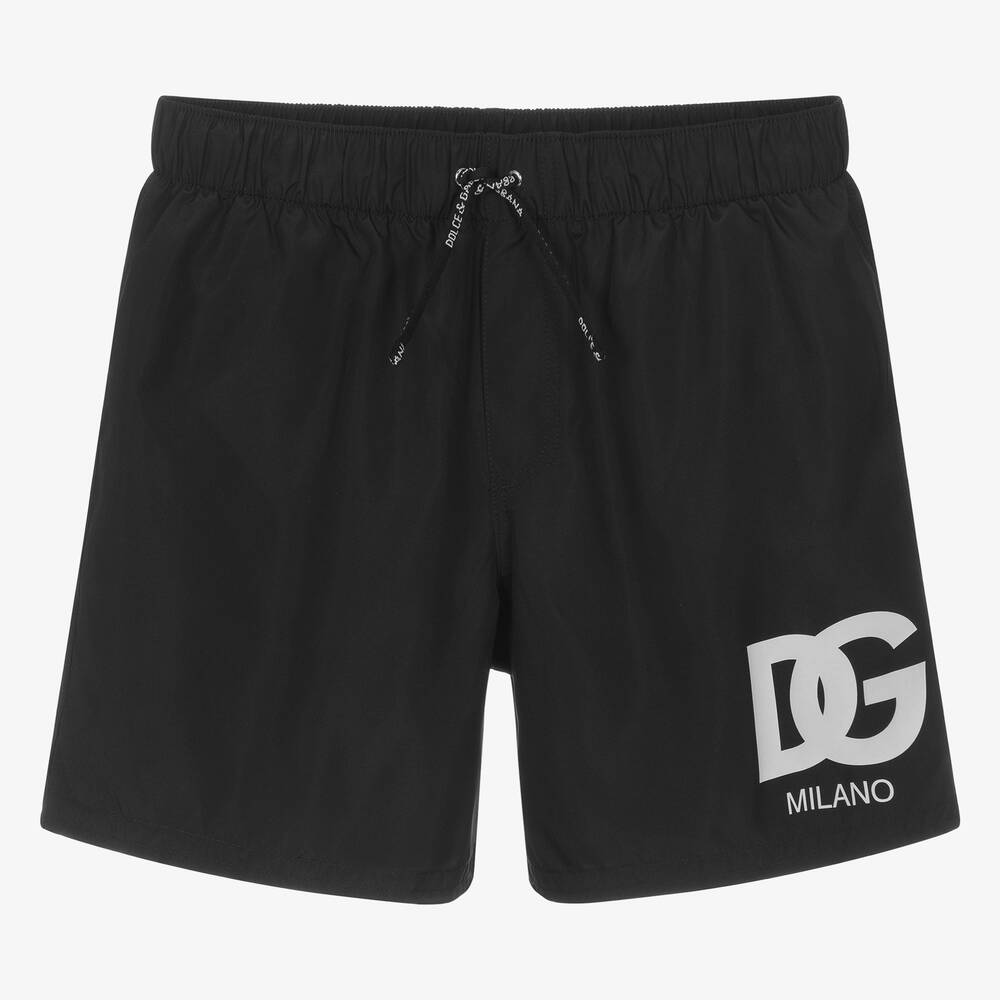 Dolce & Gabbana - Teen Boys Black DG Swim Shorts  | Childrensalon