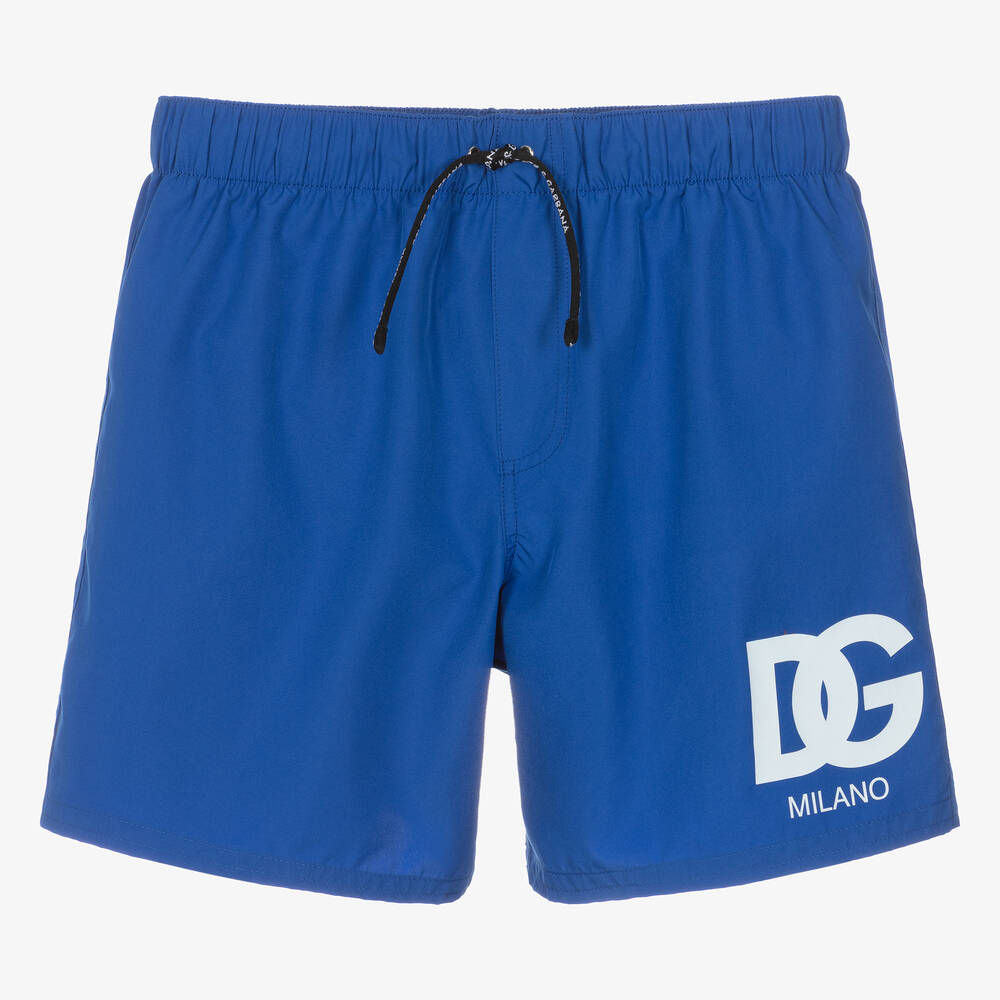 Dolce & Gabbana - Teen Boys Blue DG Swim Shorts | Childrensalon