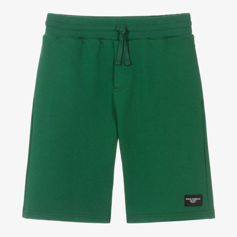 Dolce & Gabbana - Teen Boys Green Cotton Jersey Shorts | Childrensalon