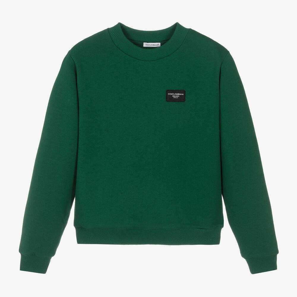Dolce & Gabbana - Sweat-shirt vert en jersey de coton | Childrensalon