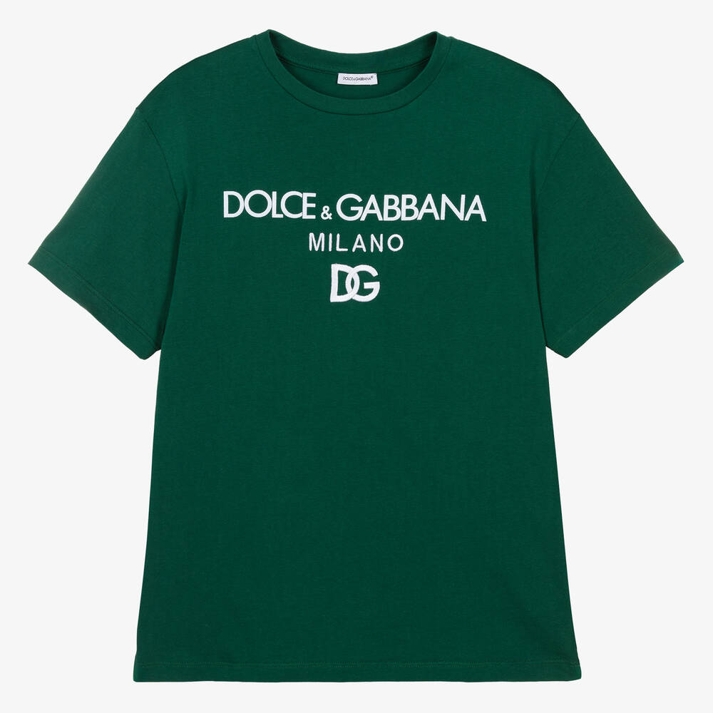 Dolce & Gabbana - Teen Boys Green Cotton T-Shirt | Childrensalon