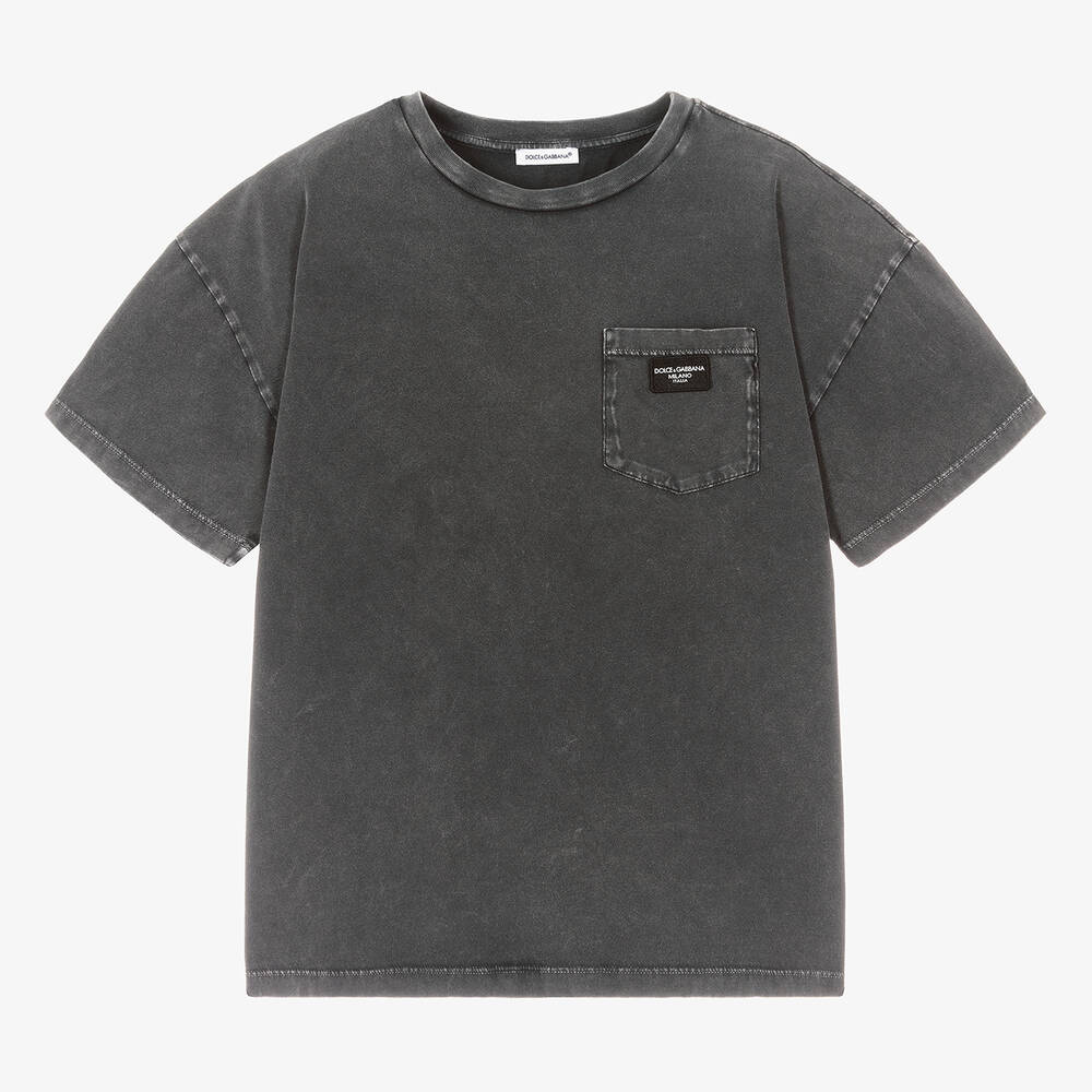 Dolce & Gabbana - T-shirt gris en coton ado garçon | Childrensalon