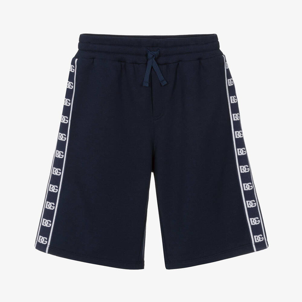 Dolce & Gabbana - Teen Boys Navy Blue Cotton DG Shorts | Childrensalon