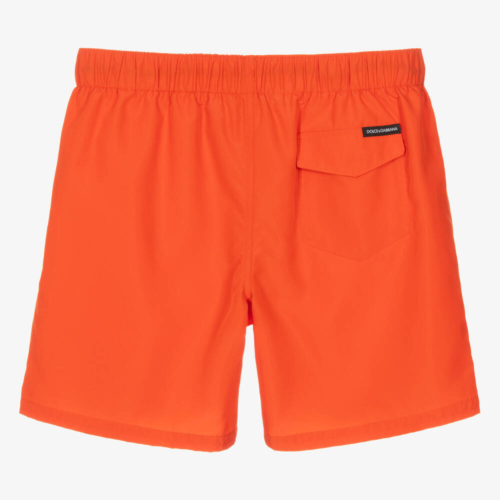 Dolce amp; Gabbana Kids DG-print drawstring-waist swim shorts - Orange