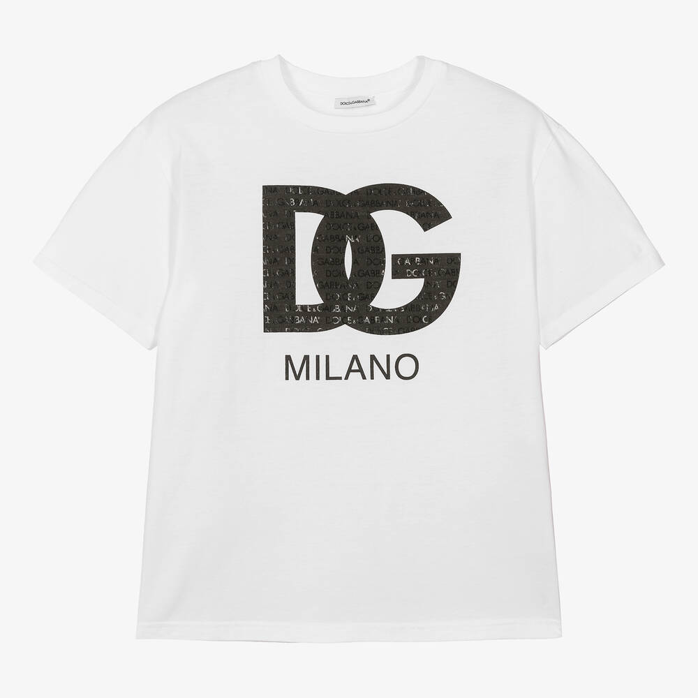 Dolce & Gabbana - تيشيرت قطن لون أبيض للمراهقين | Childrensalon