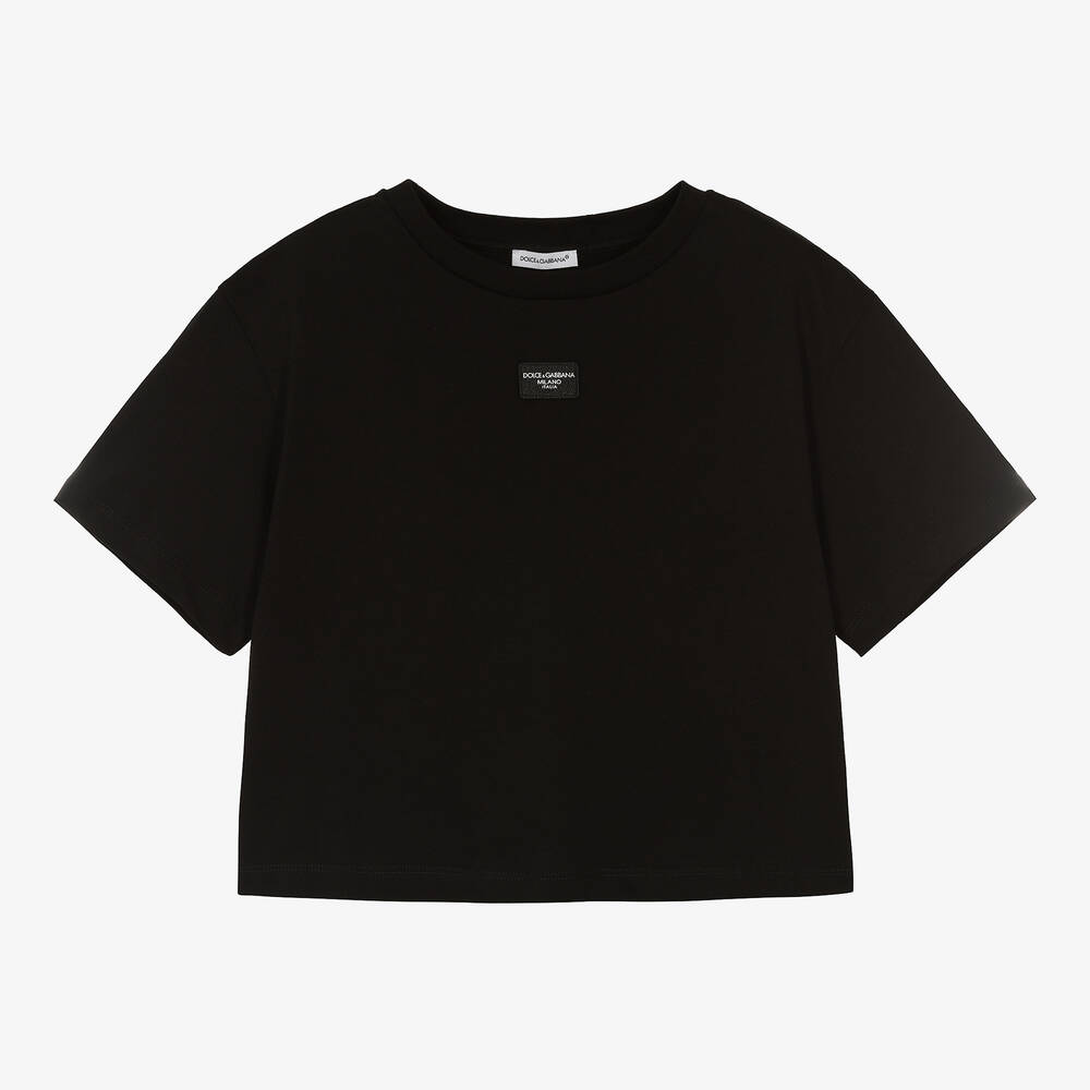 Dolce & Gabbana - T-shirt noir en coton ado fille | Childrensalon