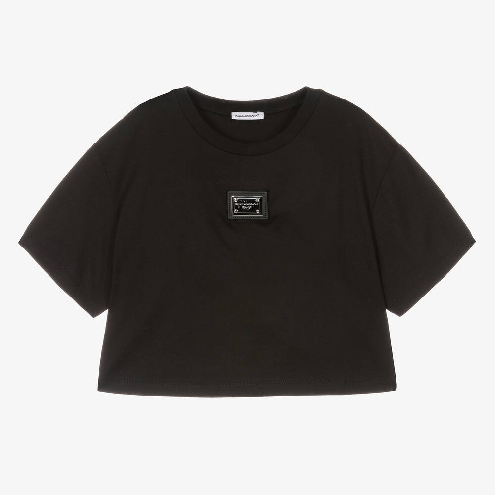Dolce & Gabbana - T-shirt noir court ado fille | Childrensalon