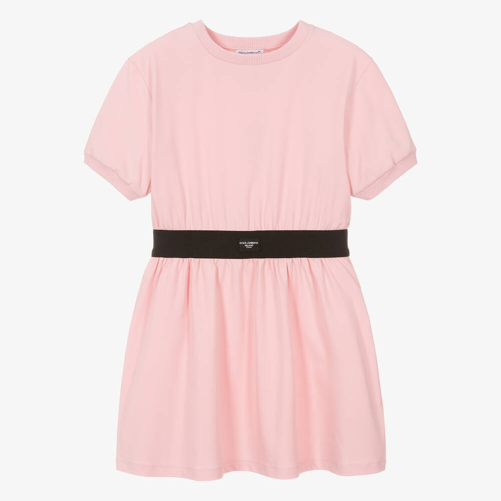 Dolce & Gabbana - Teen Girls Pink Cotton Jersey Dress | Childrensalon