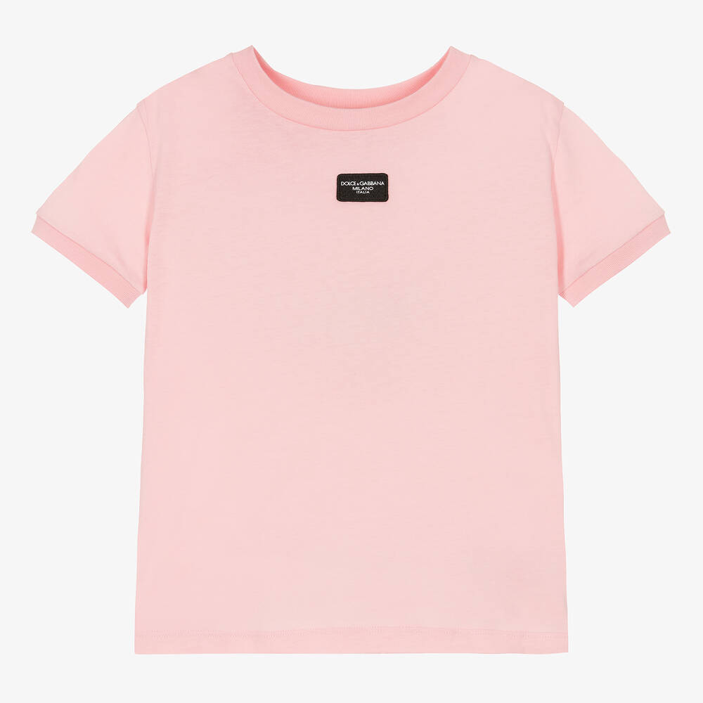 Dolce & Gabbana - Розовая хлопковая футболка для девочек-подростков | Childrensalon