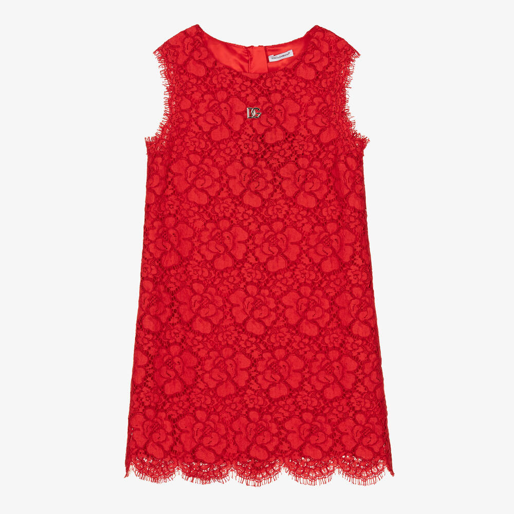 Dolce & Gabbana Teen Girls Red Lace Dress