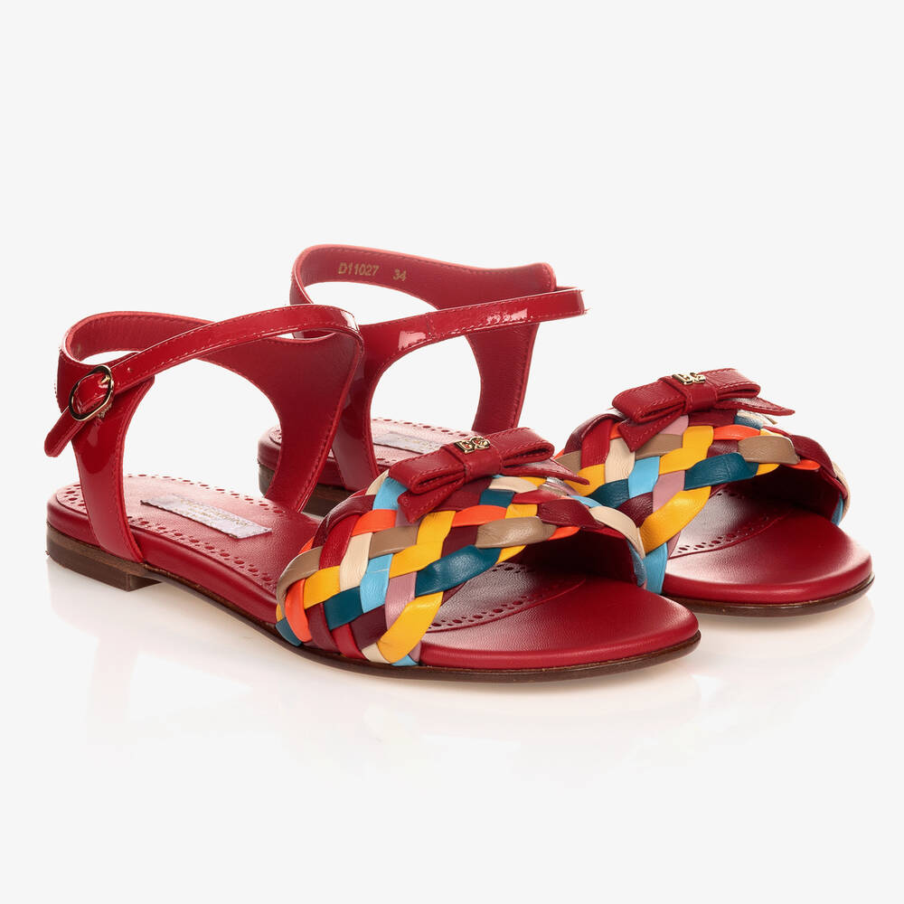Dolce & Gabbana Teen Girls Red Logo Sandals