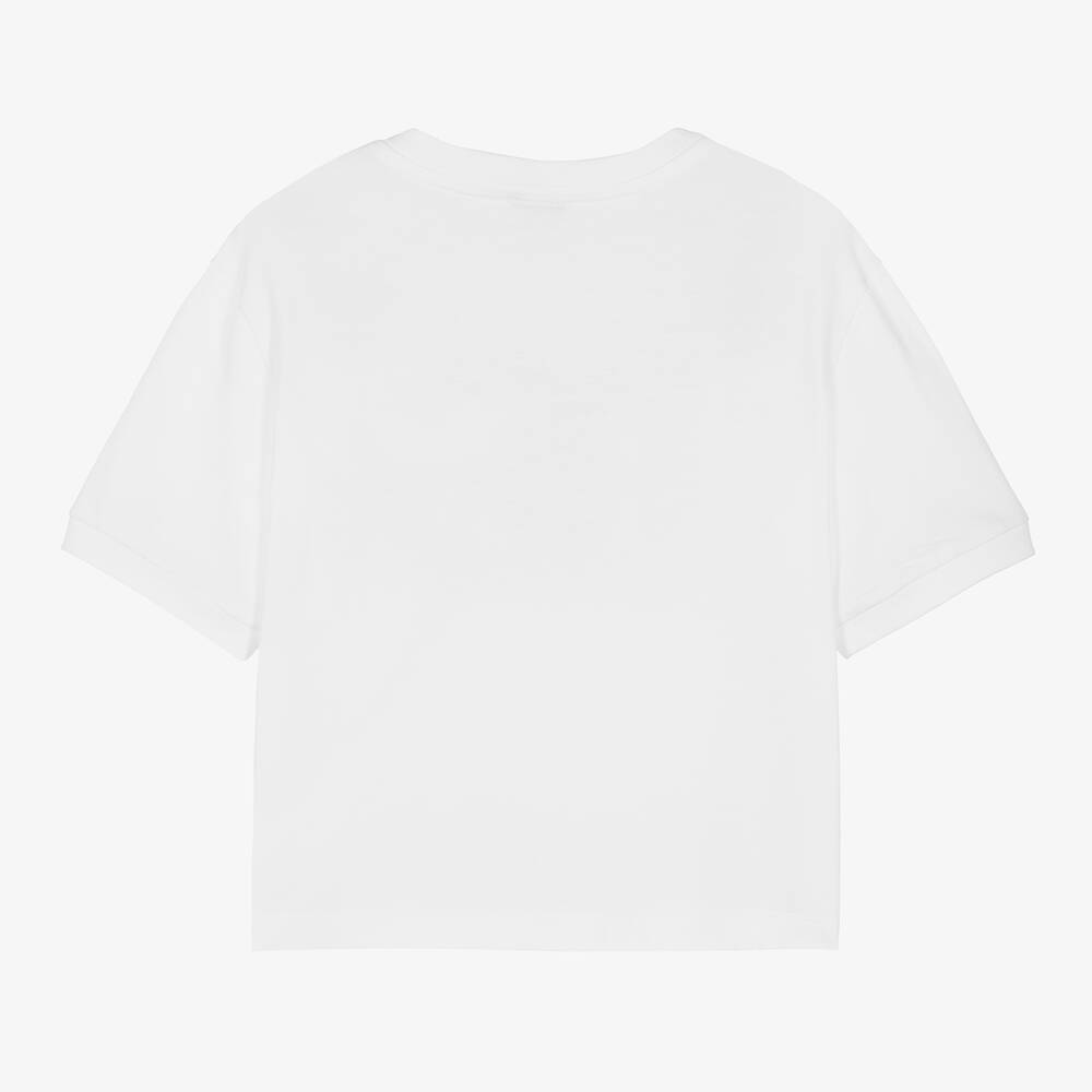 Dolce & Gabbana - Teen Girls White Cotton DG Rhinestone T-Shirt ...